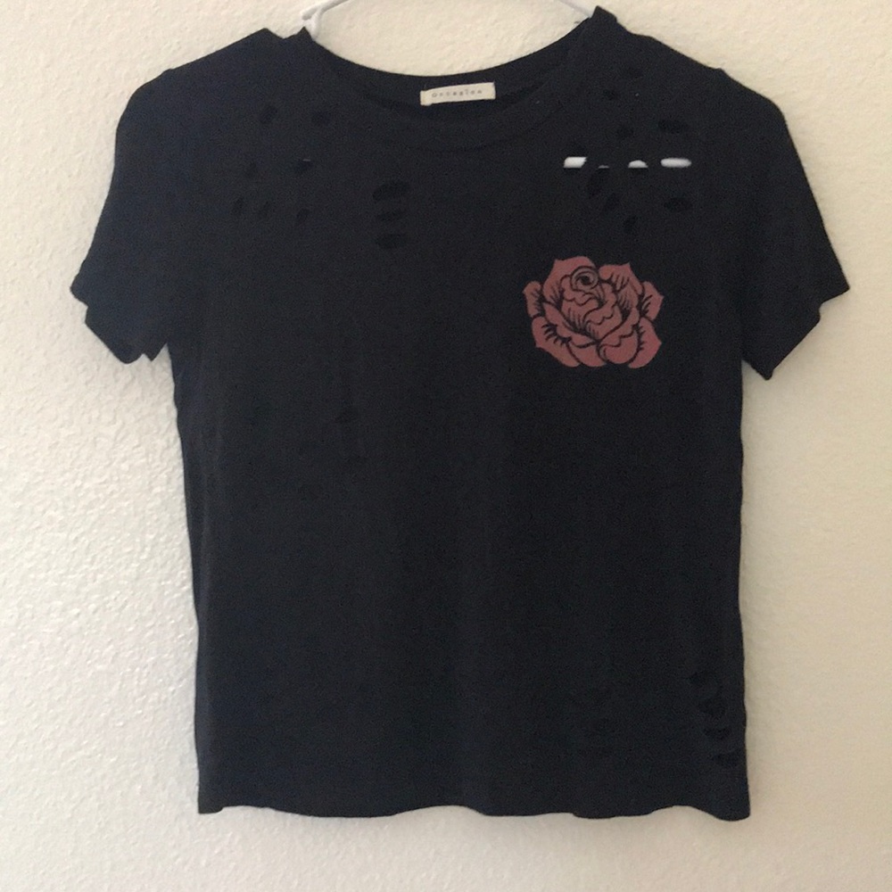 Ripped Rose Crop Top